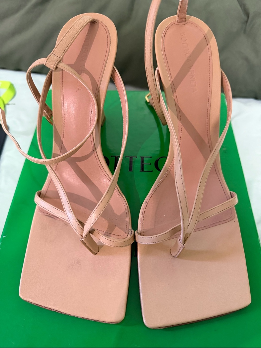 Bottega Veneta Cane Sugar Square-Toe Strappy Sandal - Picture 4 of 5